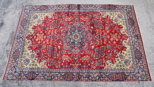 Persian 100% Wool Hand-Knotted Kashan Rug 12' x 7'
