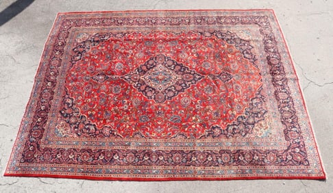 Persian 100% Wool Hand-Woven Kashan Rug 9' x 12'
