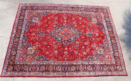 Persian 100% Wool Hand-Knotted Kashan Rug 12' x 9'