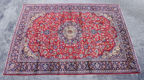 Persian 100% Wool Hand-Woven Kashan Rug 13' x 9'