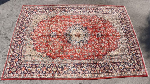 Persian 100% Wool Hand-Knotted Kashan Rug 9' x 13'