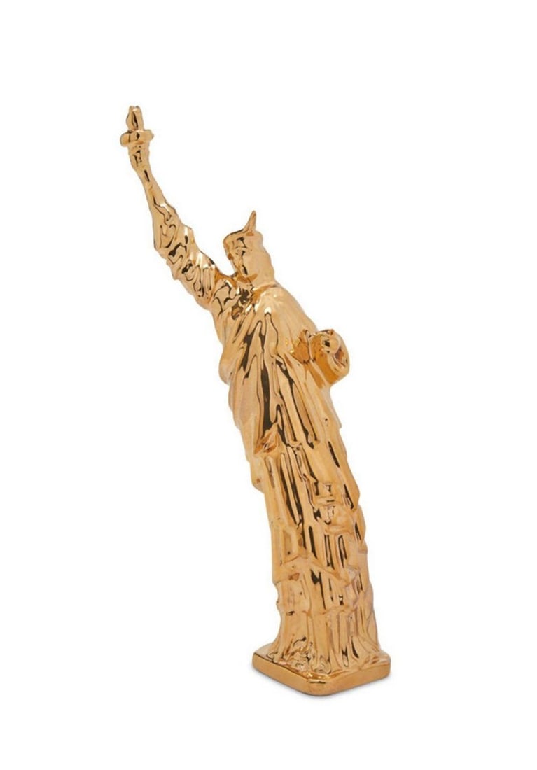 Daniel Martinez "A Little Liberty" 18Kt Gold Glazed Ceramic Sculpture: Daniel Joseph Martinez (American, b. 1957) "A Little Liberty" Limited Edition 18Kt Gold Glazed Ceramic Sculpture. This 18-karat gold glazed ceramic sculpture by Los Angeles contemporary artist