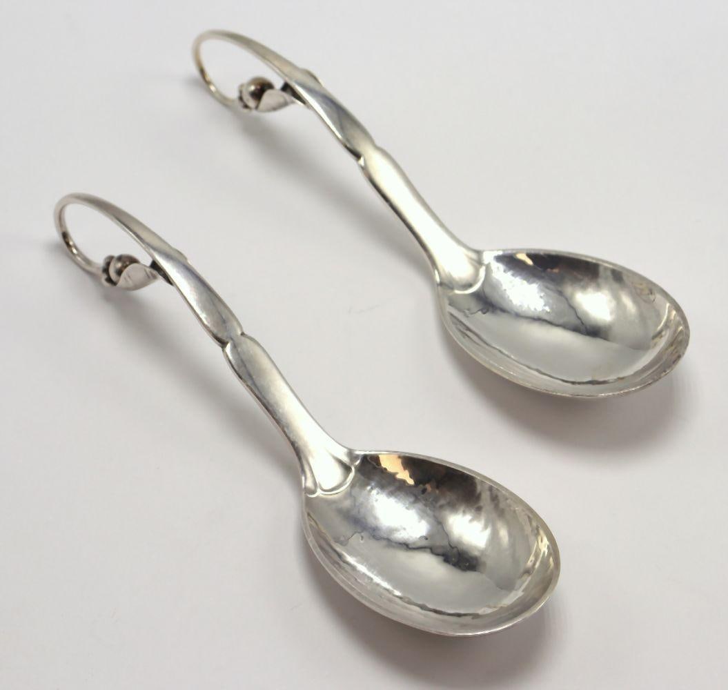 Georg Jensen "Pea Pod" Sterling Silver Jam Spoons (1 of 5)