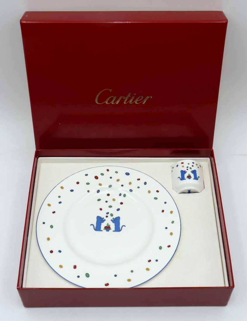 2 Pc. Cartier "La Maison des Enfants" Children's Dish Set with Box (1 of 4)