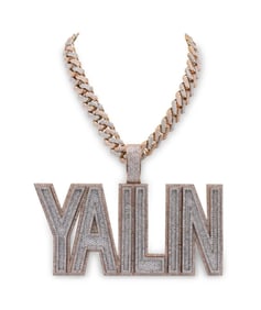 14Kt Two-Tone "YAILIN" Diamond Pendant with Necklace