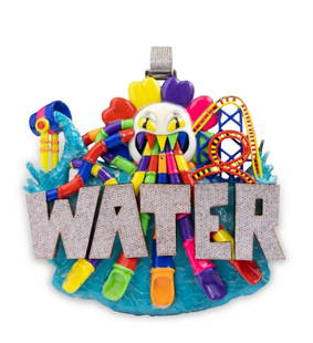 6ix9ine's "Water" 70.00ctw. Diamond and Enamel Pendant: 6ix9ine's "Water" 70.00ctw. Diamond and Enamel Pendant. Custom made "Water" Amusement Park Pendant. This pendant contains 6,789 round brilliant cut diamonds, all prong recessed pave set in 10Kt rose