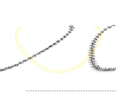 14Kt Yellow Gold Rolo Chain Necklace: 14Kt Yellow Gold Rolo Chain Necklace. Measures approx. 16" in length and 4.9mm in width. Weight approx. - 8.55 dwt (13.29 grams). Lobster claw is hallmarked 585. Metal analyzer confirms it to be