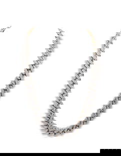 14Kt Approx. 43.20ct. Diamond Cuban Link Necklace: 14Kt Approx. 43.20ct. Diamond Cuban Link Necklace. Necklace measures approx. - 23.6" long x 16MM wide. Necklace is prong set with 1,633 round brilliant cut diamonds weighing approx. 43.20cts. G-J