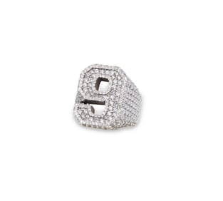 6ix9ine's "9" 10Kt White Gold and Diamond Ring