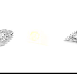14Kt Approx. 3.02ct. Fancy Yellow Diamond Ring: 14Kt Approx. 3.02ct. Fancy Yellow Diamond Ring. Ring weighs approx. 7.8 dwt (12.13 grams). Face of ring measures approx. 13.7mm x 17.52mm. Size approx. 8.75. Ring is recessed shared prong set with 36