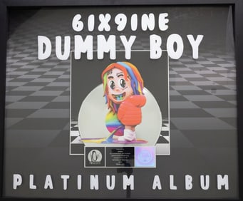 6IX9INE, DUMMY BOY, RIAA Commemoration Platinum Award Plaque
