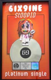 6IX9INE, STOOPID, RIAA Commemoration Award Platinum Plaque