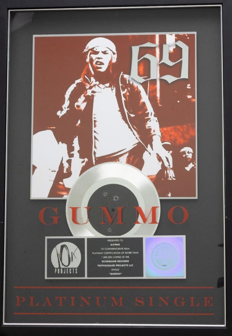 6IX9INE, GUMMO, RIAA Commemoration Award Platinum Plaque (1 of 7)