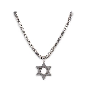 Sterling Silver "Star of David" Pendant with Byzantine Necklace
