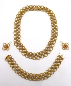 Rare Marchisio Italy 18Kt Yellow Gold Suite