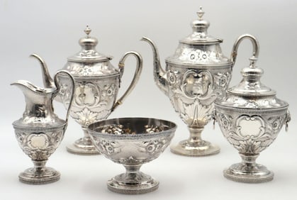 A Fine Early Tiffany & Co. Sterling Silver Coffee, Tea Set