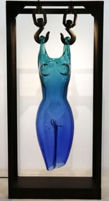 Alexis Silk "Suspended Flow" Murano Glass Torso with Steel Frame