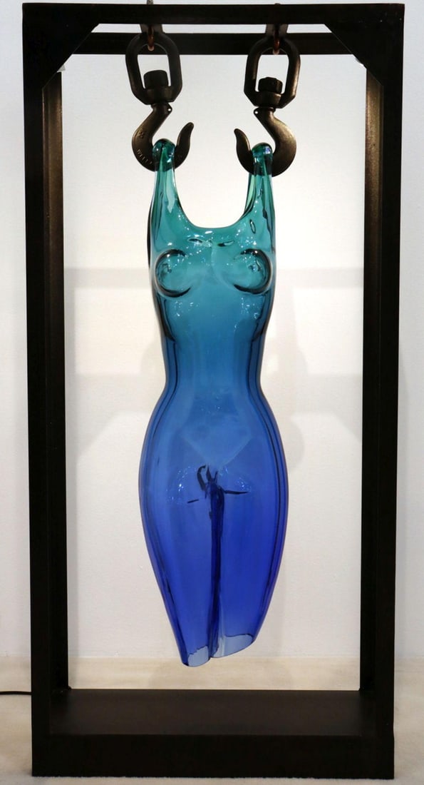 Alexis Silk "Suspended Flow" Murano Glass Torso with Steel Frame (1 of 8)