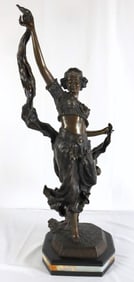 Affortunato Gory (Italian, 1869-1925) "Gypsy Dancer" Bronze Sculpture