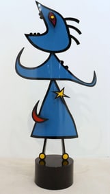 Joseph Meerbott "Mr. Blue Scream" Enamel on Metal Sculpture