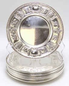 12 Gorham "Maintenon" Sterling Bread and Butter Plates