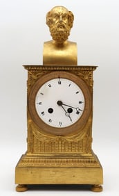 19th C. French Gilt Bronze Mantel Clock