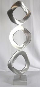 Joseph Meerbott (American, 20th C.) "Balancing Rocks" Chrome Sculpture