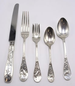60 Pc. Tiffany & Co. "Audubon" Dinner Size Sterling Flatware Set
