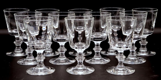 12 Pc. Steuben Crystal Wine Glasses