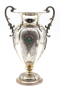 Lavoraz a Mano 800 Silver Handled Vase