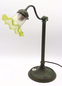 Vintage Bronze Glass Desk Lamp