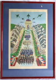 Madeleine La Giraudiere "Bastille Day Parade" Lithograph
