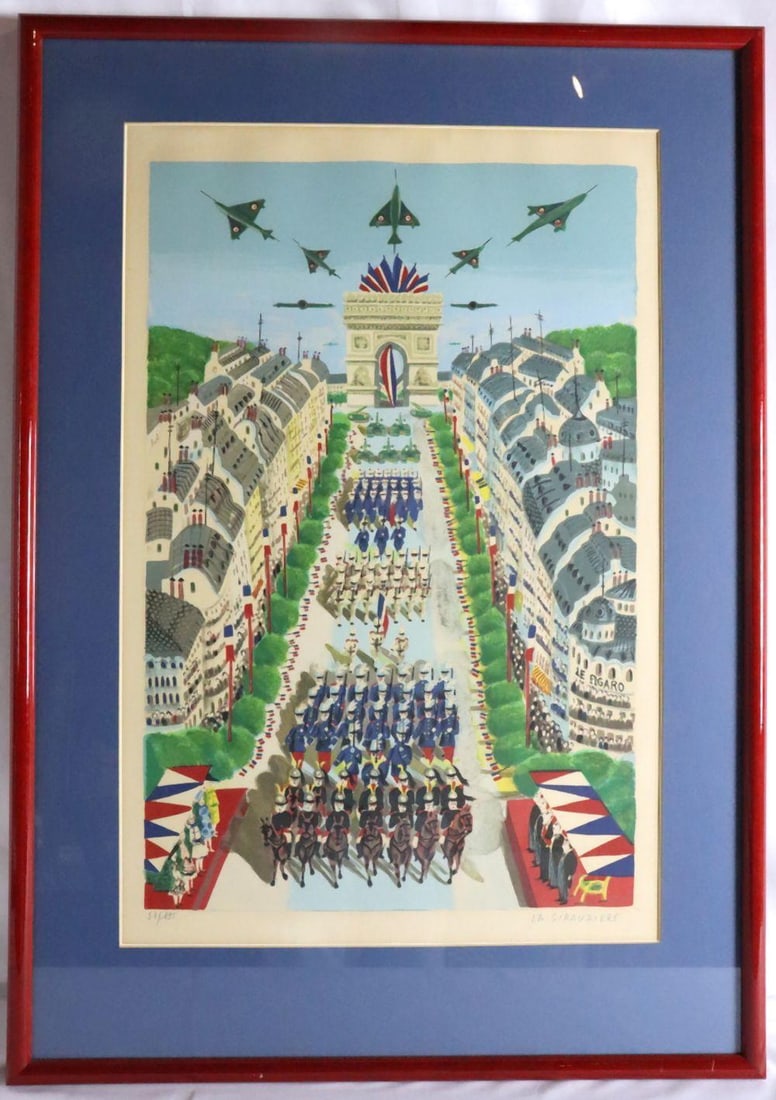 Madeleine La Giraudiere "Bastille Day Parade" Lithograph (1 of 7)