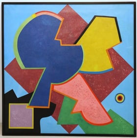 Patrick Burke (English, 1932-2010) "Bal Musette" Oil on Canvas