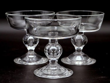 3 Pc. Steuben "Teardrop" Crystal Champagne Glasses