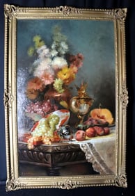 Marie Berthe De La Baume (French, 1860-1911) Still Life Oil Painting on Canvas