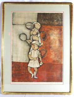 Graciela Rodo Boulanger "Tennis" Lithograph: Graciela Rodo Boulanger "Tennis" Lithograph. Numbered - 70/200. Measures with frame approx. - 38 3/4" high x 29 1/2" wide. Have a similar item to sell? Contact us at info@marketauc
