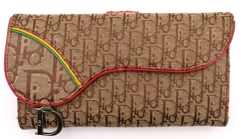 Christian Dior Rasta Saddle Trotter Canvas Wallet