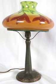 Handel Hand Painted Mushroom Glass Lamp