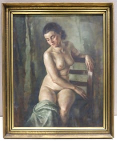 Max Pistorius (Austrian, 1894-1960) Nude Woman Oil Painting