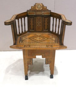 Mid 20th Century Syrian Parquetry Armchair