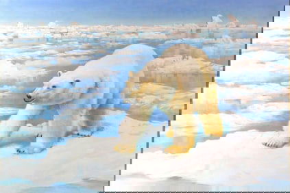 David Ord Kerr (British, b. 1951) "Polar Bear" Oil on Panel