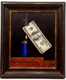 Georgina Love (American, b.1959) "Bic Ben" Oil on Board