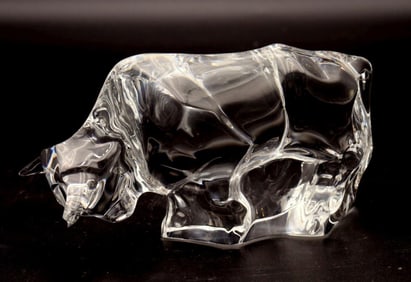 Baccarat "Bull" Crystal Sculpture