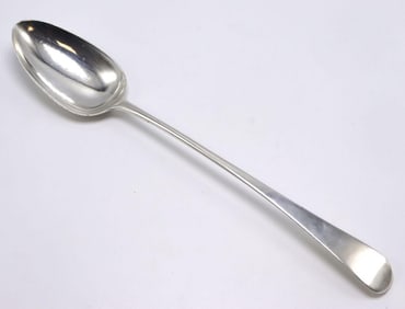 Late 18th C. J. Berenger Sterling Silver Serving Spoon