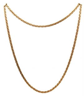 Marchisio Napoleone Art Deco 18Kt Long Chain: Marchisio Napoleone 1935 Italian Art Deco Long Chain In Solid 18Kt Yellow Gold. A beautiful art deco chain, created in Torino Italy at the jewelry atelier of Marchisio Napoleone, back in the 1935.