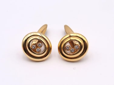 Chopard "Happy Diamonds" 18Kt and Diamond Cufflinks