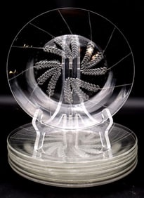 7 Pc. Lalique Crystal Plates