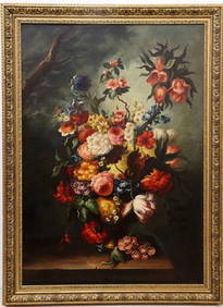 Antique "Still Life" Oil Painting on Canvas (1 of 4)