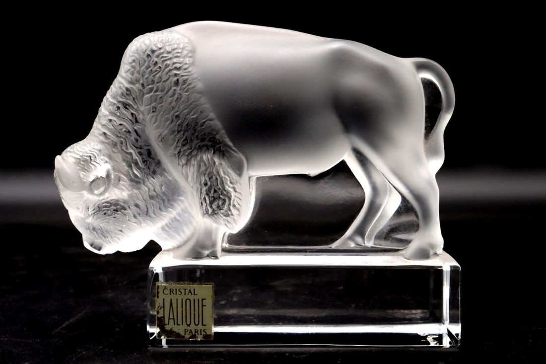 Lalique "Buffalo" Crystal Sculpture (1 of 5)